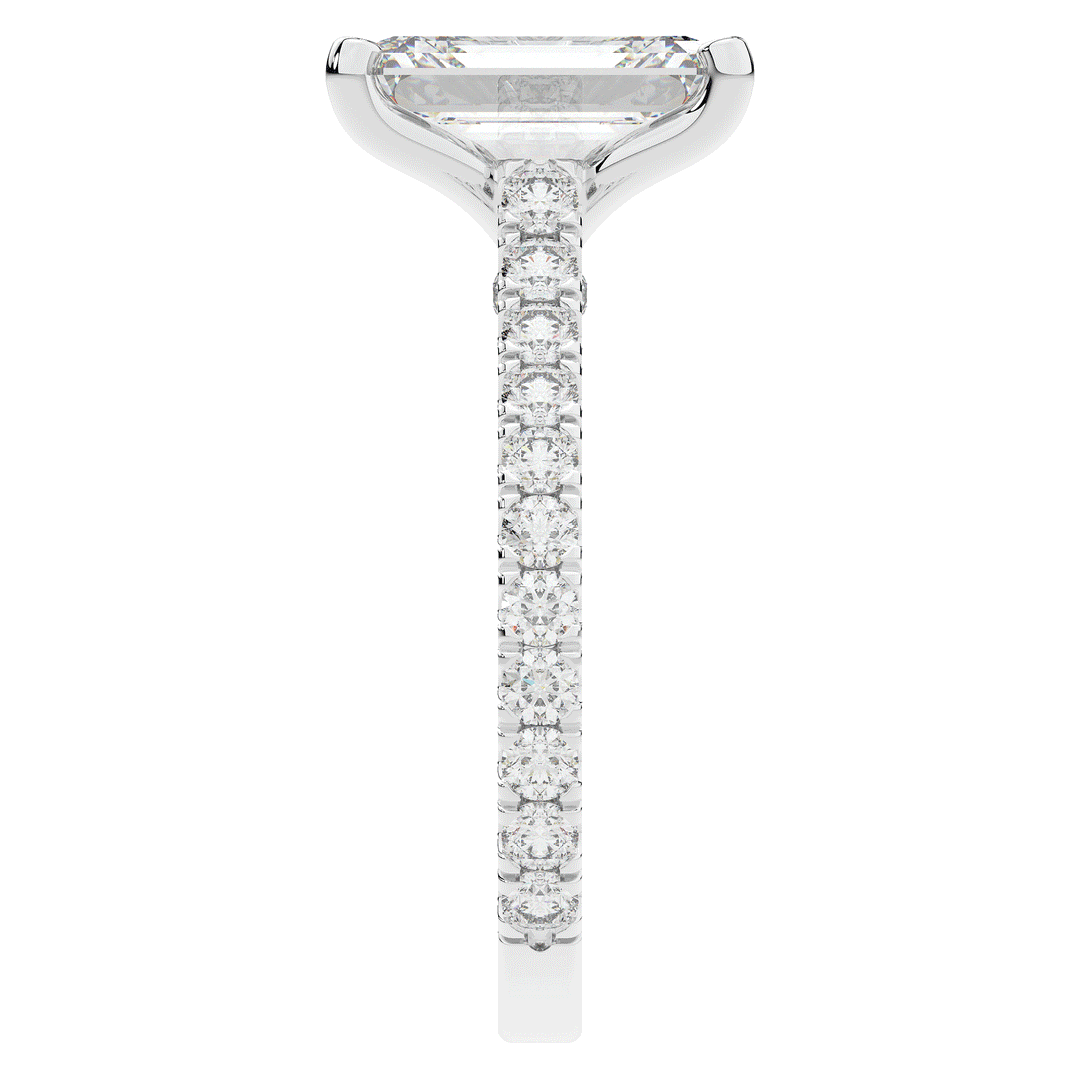 4.25CT.TW EMERALD CUT LAB DIAMOND SOLITAIRE ENGAGEMENT RING - Nazarelle
