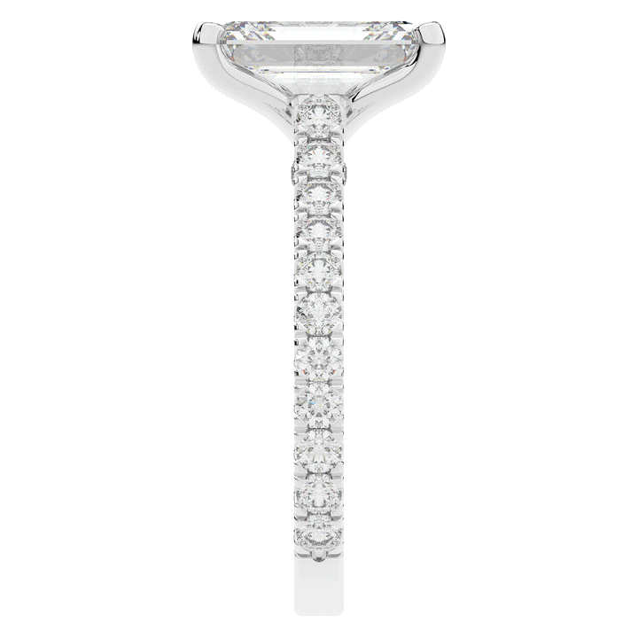 4.25CT.TW EMERALD CUT LAB DIAMOND SOLITAIRE ENGAGEMENT RING - Nazarelle