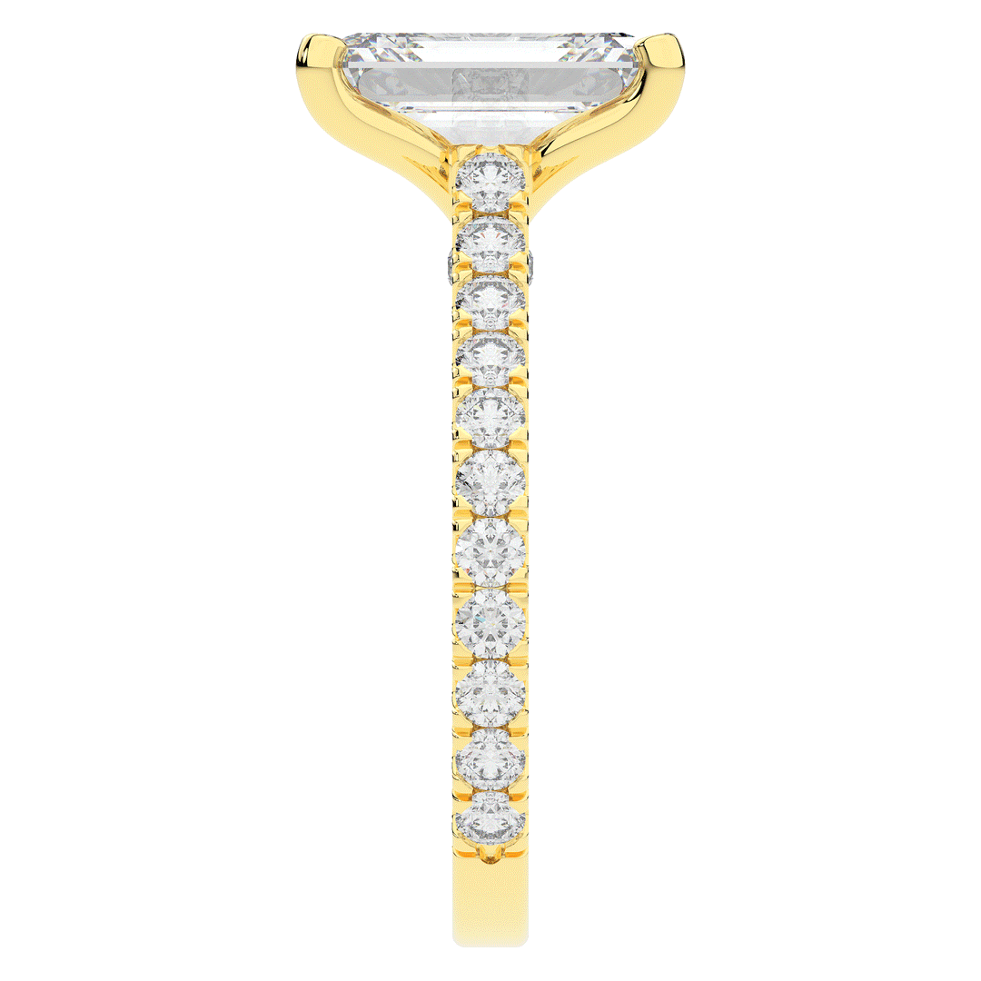 4.25CT.TW EMERALD CUT LAB DIAMOND SOLITAIRE ENGAGEMENT RING - Nazarelle