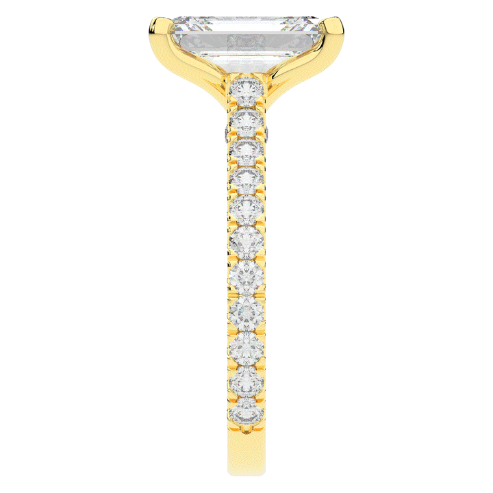4.25CT.TW EMERALD CUT LAB DIAMOND SOLITAIRE ENGAGEMENT RING - Nazarelle