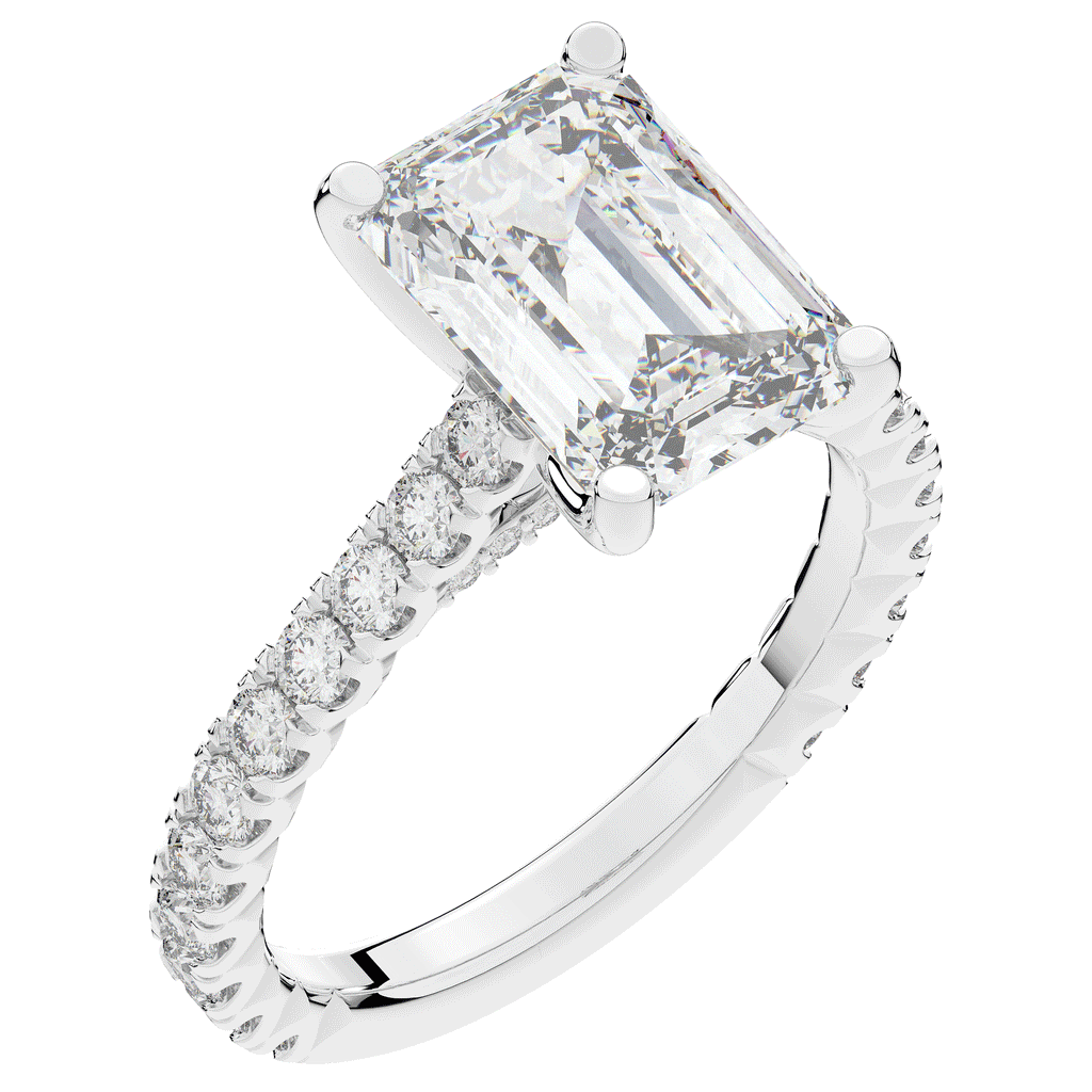 4.25CT.TW EMERALD CUT LAB DIAMOND SOLITAIRE ENGAGEMENT RING - Nazarelle