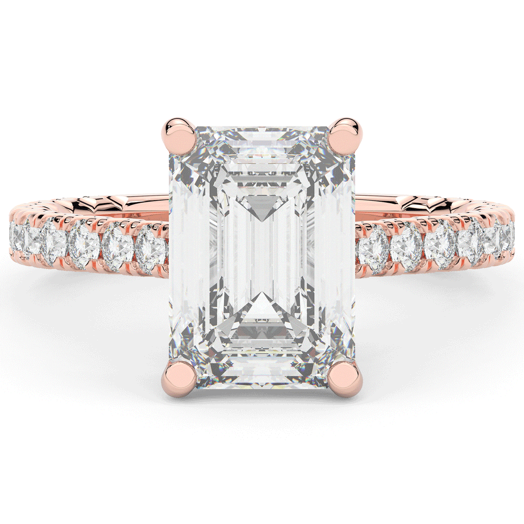 4.25CT.TW EMERALD CUT LAB DIAMOND SOLITAIRE ENGAGEMENT RING - Nazarelle