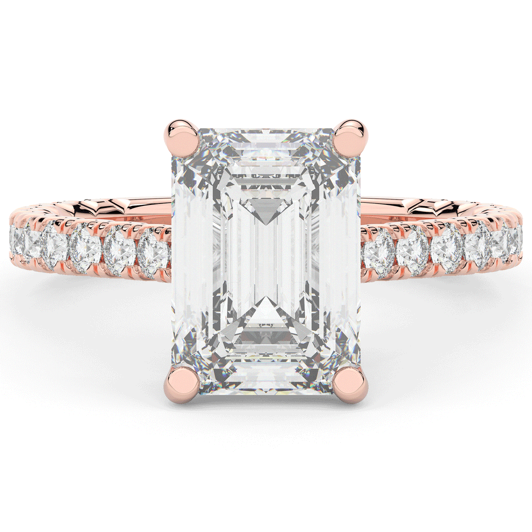 4.25CT.TW EMERALD CUT LAB DIAMOND SOLITAIRE ENGAGEMENT RING - Nazarelle