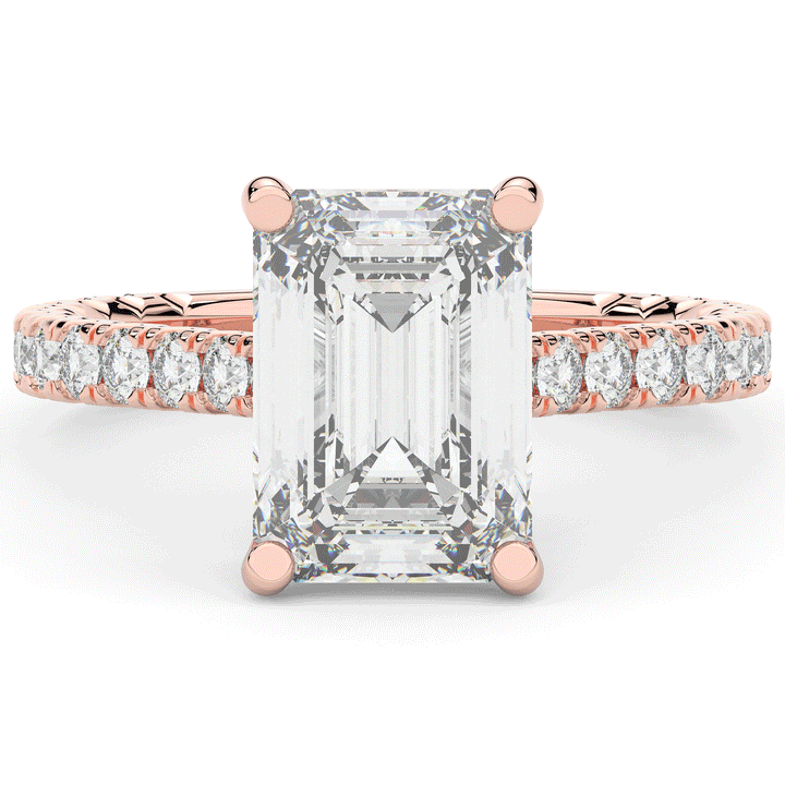 4.25CT.TW EMERALD CUT LAB DIAMOND SOLITAIRE ENGAGEMENT RING - Nazarelle