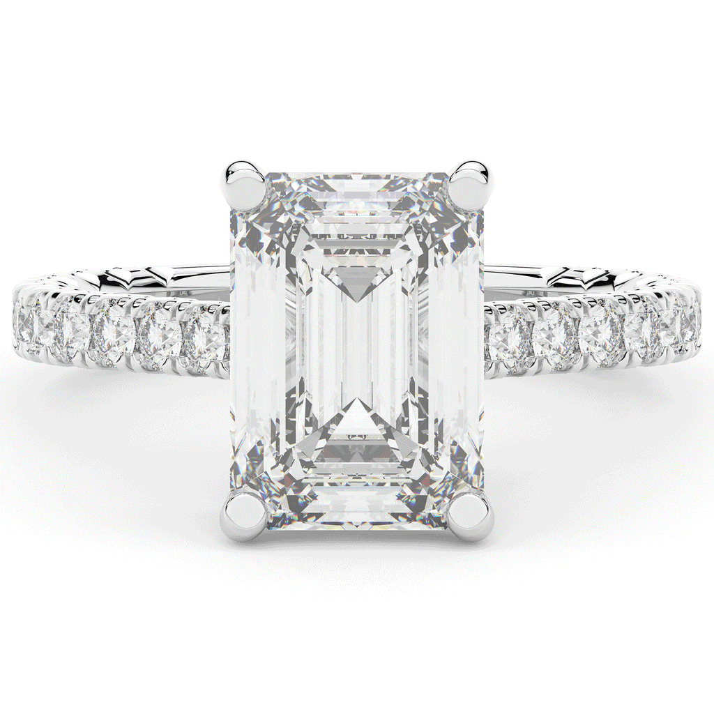 4.25CT.TW EMERALD CUT LAB DIAMOND SOLITAIRE ENGAGEMENT RING - Nazarelle