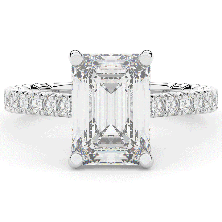 4.25CT.TW EMERALD CUT LAB DIAMOND SOLITAIRE ENGAGEMENT RING - Nazarelle