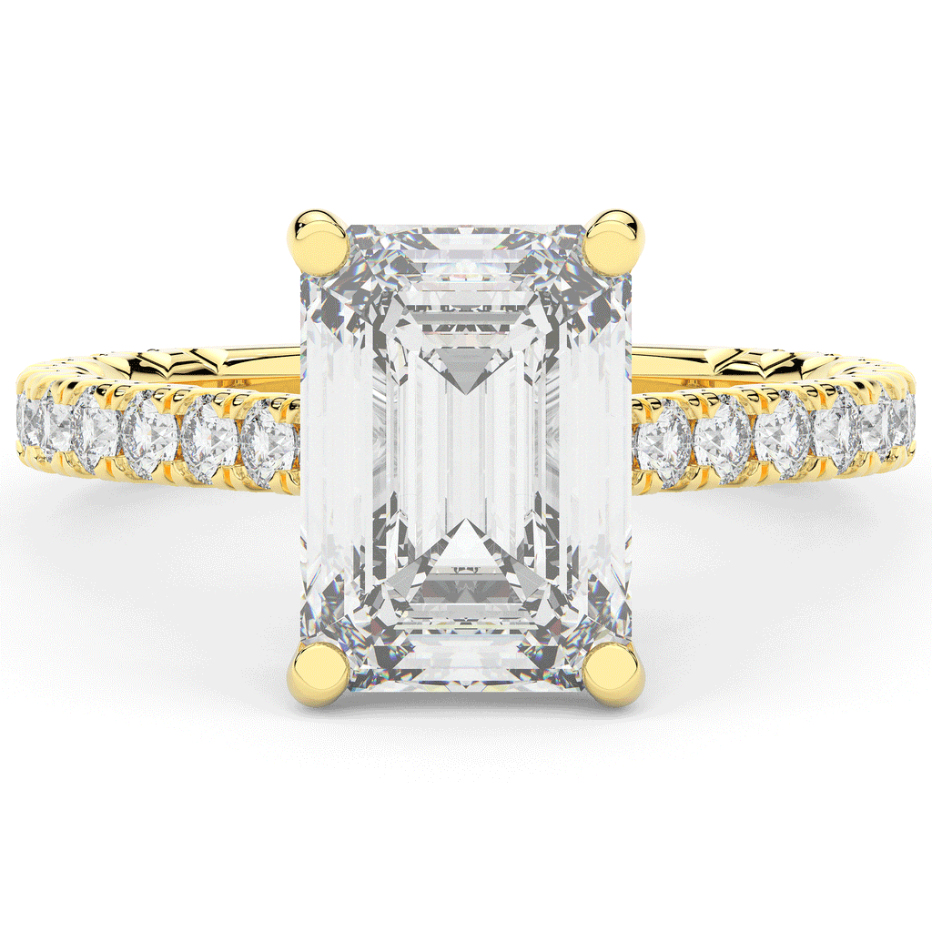 4.25CT.TW EMERALD CUT LAB DIAMOND SOLITAIRE ENGAGEMENT RING - Nazarelle