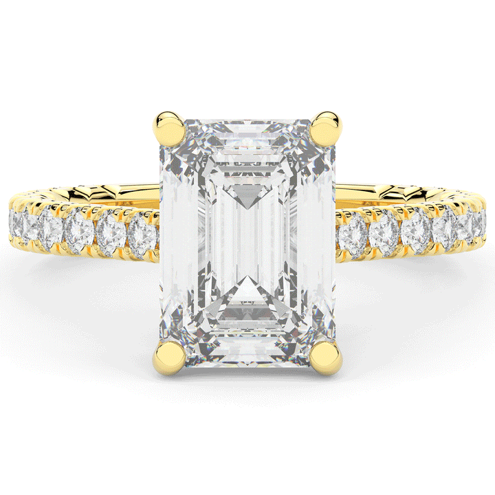 4.25CT.TW EMERALD CUT LAB DIAMOND SOLITAIRE ENGAGEMENT RING - Nazarelle