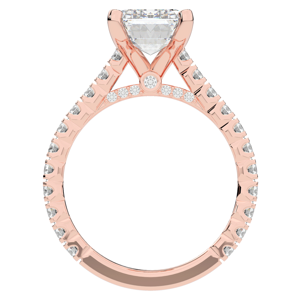 4.25CT.TW EMERALD CUT LAB DIAMOND SOLITAIRE ENGAGEMENT RING - Nazarelle