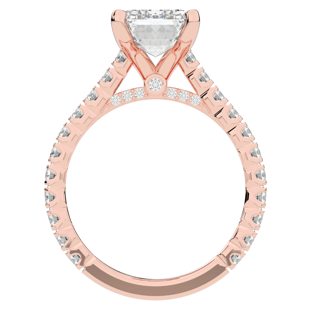4.25CT.TW EMERALD CUT LAB DIAMOND SOLITAIRE ENGAGEMENT RING - Nazarelle