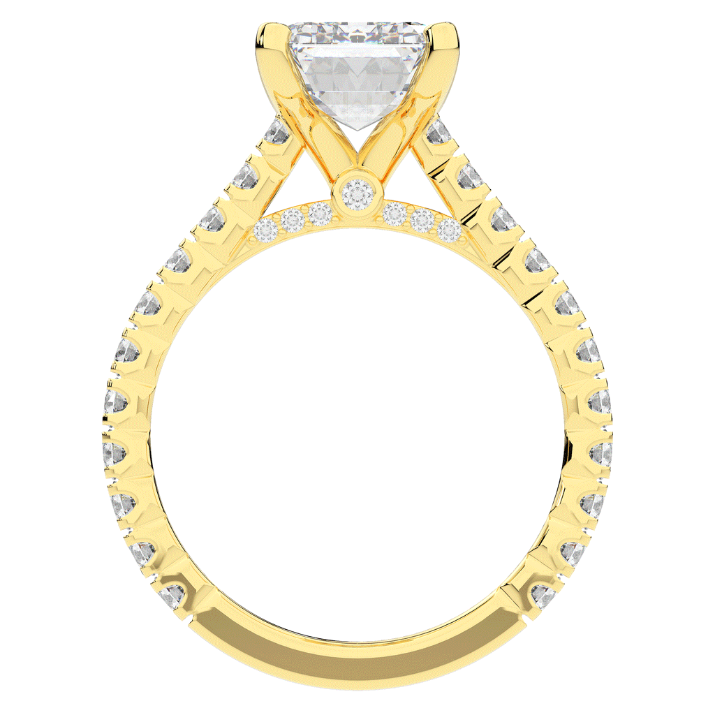 4.25CT.TW EMERALD CUT LAB DIAMOND SOLITAIRE ENGAGEMENT RING - Nazarelle