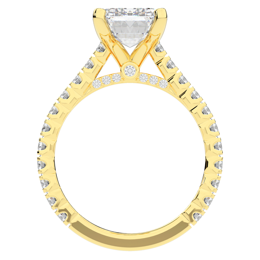 4.25CT.TW EMERALD CUT LAB DIAMOND SOLITAIRE ENGAGEMENT RING - Nazarelle