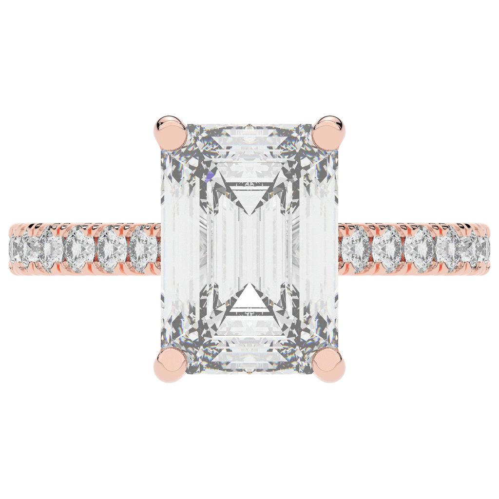 4.25CT.TW EMERALD CUT LAB DIAMOND SOLITAIRE ENGAGEMENT RING - Nazarelle