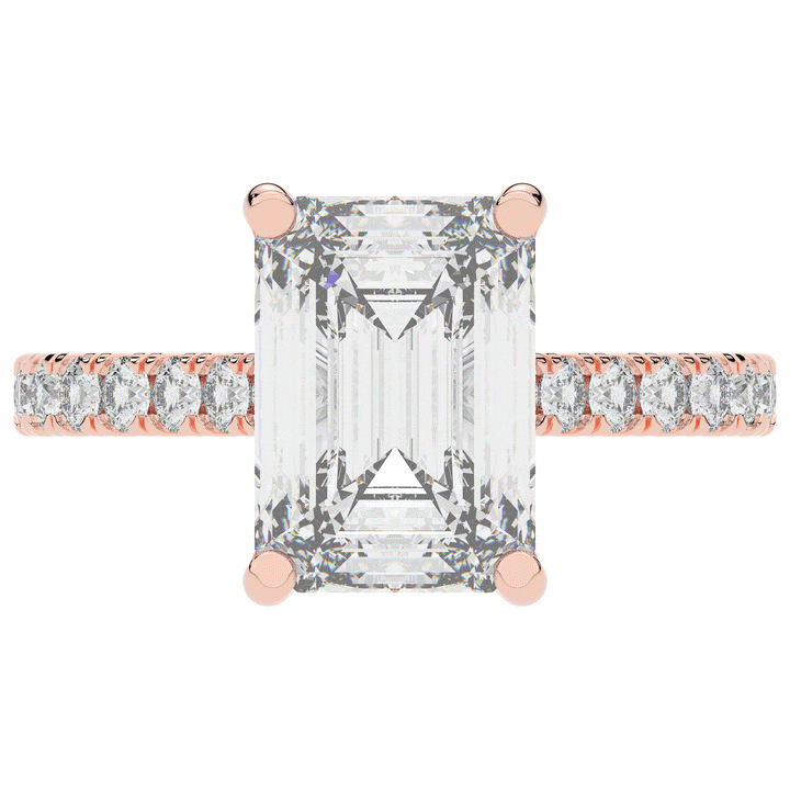 4.25CT.TW EMERALD CUT LAB DIAMOND SOLITAIRE ENGAGEMENT RING - Nazarelle