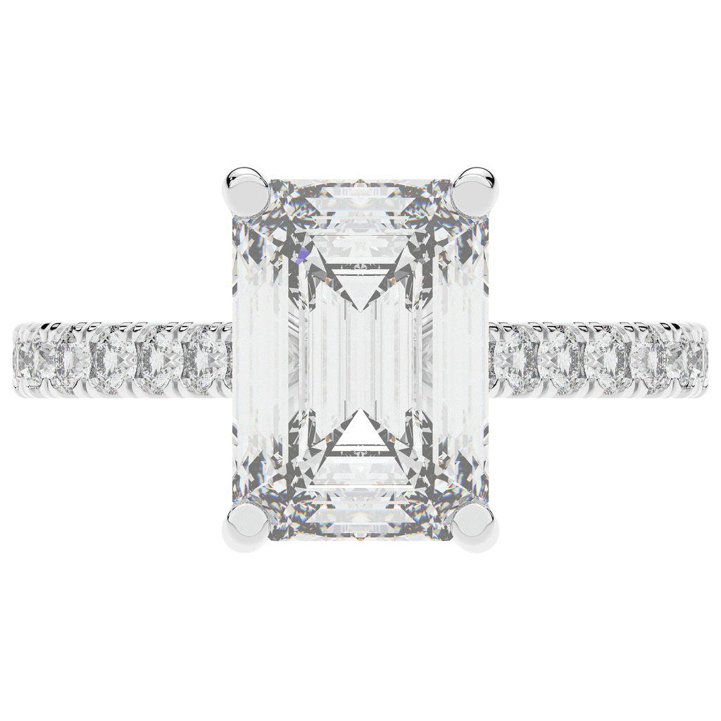 4.25CT.TW EMERALD CUT LAB DIAMOND SOLITAIRE ENGAGEMENT RING - Nazarelle