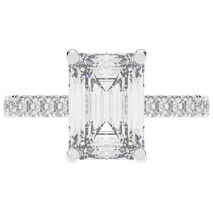 4.25CT.TW EMERALD CUT LAB DIAMOND SOLITAIRE ENGAGEMENT RING - Nazarelle