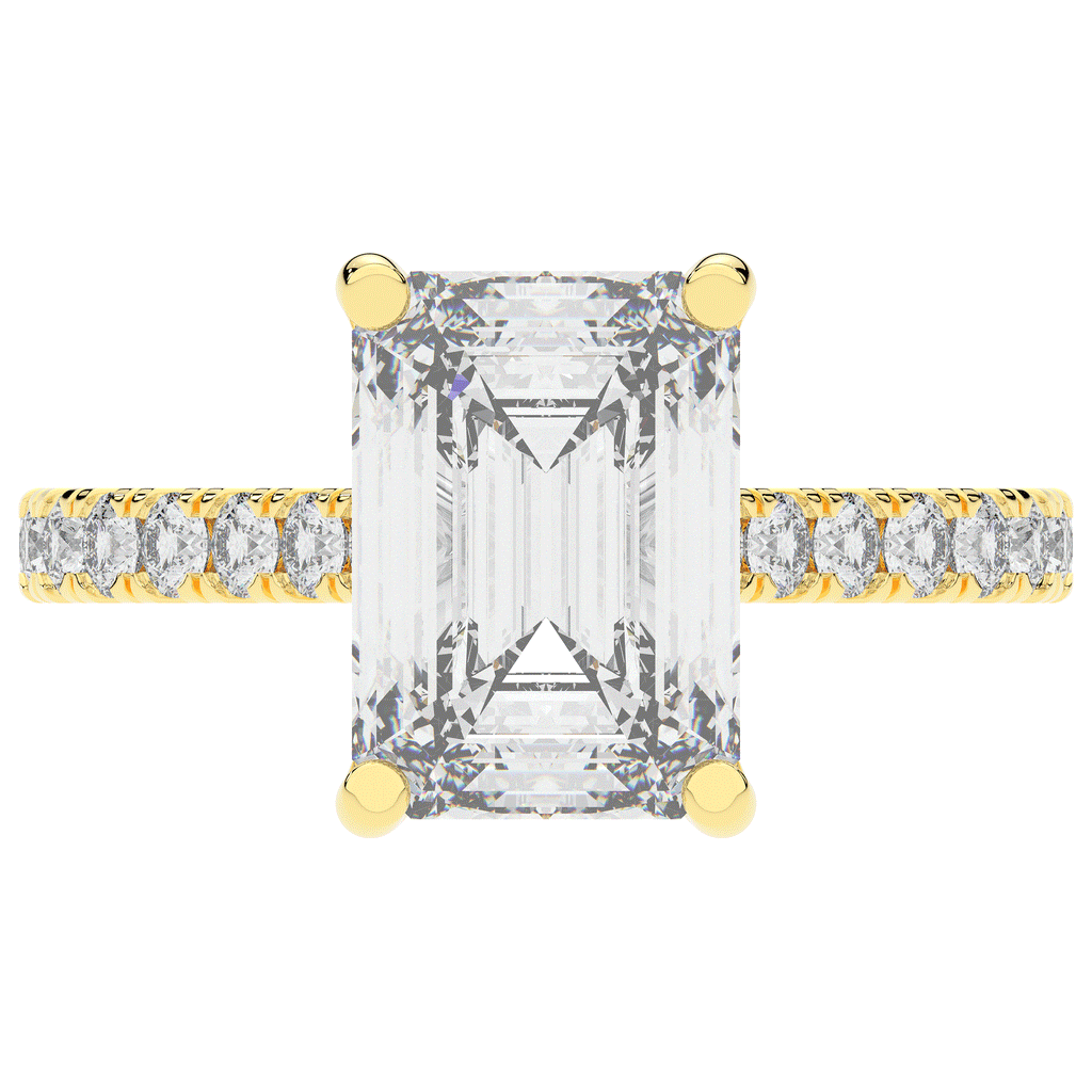 4.25CT.TW EMERALD CUT LAB DIAMOND SOLITAIRE ENGAGEMENT RING - Nazarelle