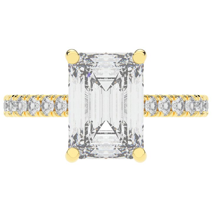4.25CT.TW EMERALD CUT LAB DIAMOND SOLITAIRE ENGAGEMENT RING - Nazarelle