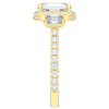3.20CT.TW EMERALD CUT LAB DIAMOND 3 STONE ENGAGEMENT RING - Nazarelle