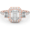 3.20CT.TW EMERALD CUT LAB DIAMOND 3 STONE ENGAGEMENT RING - Nazarelle