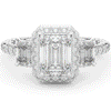 3.20CT.TW EMERALD CUT LAB DIAMOND 3 STONE ENGAGEMENT RING - Nazarelle
