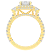 3.20CT.TW EMERALD CUT LAB DIAMOND 3 STONE ENGAGEMENT RING - Nazarelle