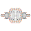 3.20CT.TW EMERALD CUT LAB DIAMOND 3 STONE ENGAGEMENT RING - Nazarelle