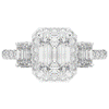 3.20CT.TW EMERALD CUT LAB DIAMOND 3 STONE ENGAGEMENT RING - Nazarelle