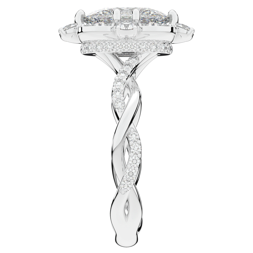 2.70CT.TW OVAL LAB DIAMOND HALO ENGAGEMENT RING - Nazarelle