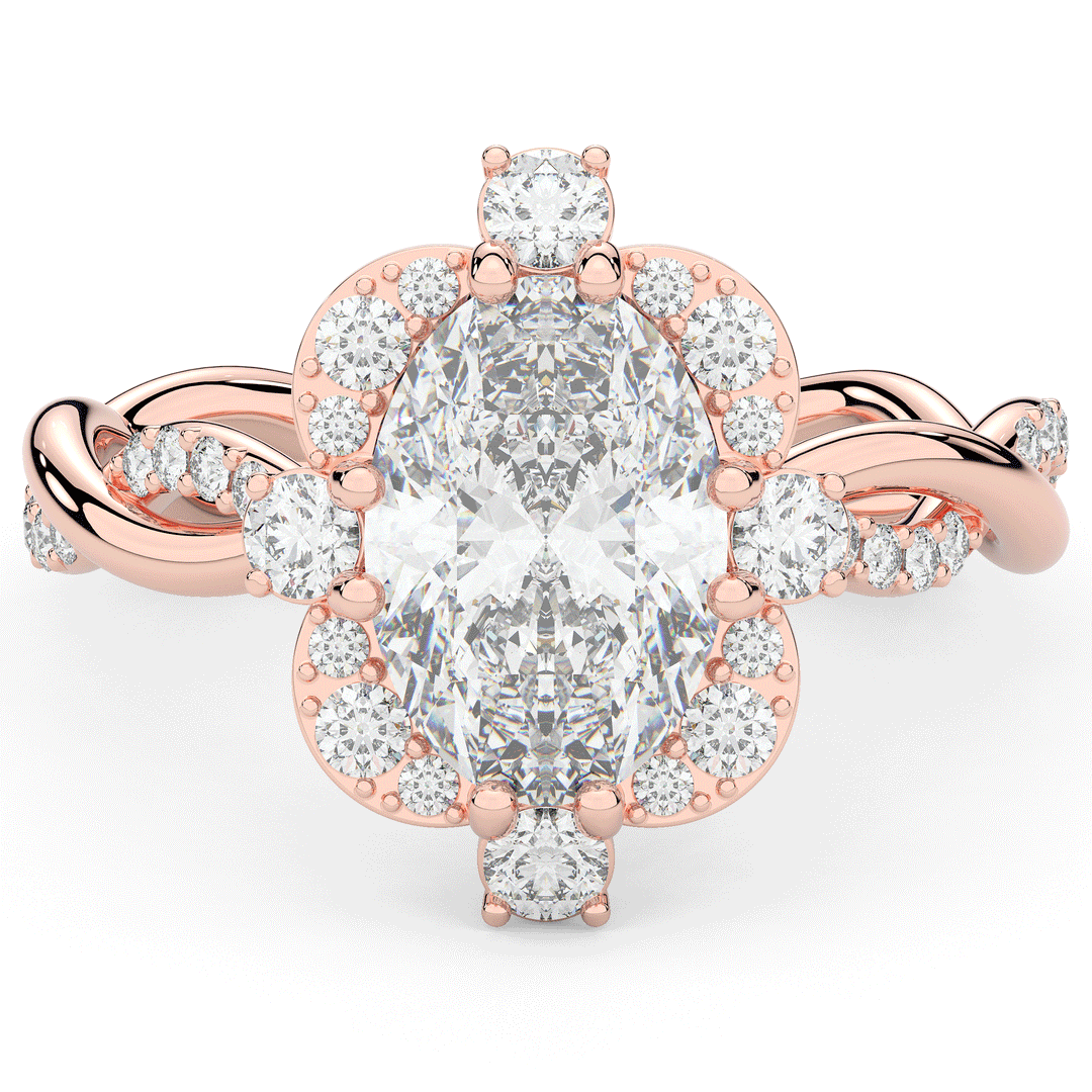 2.70CT.TW OVAL LAB DIAMOND HALO ENGAGEMENT RING - Nazarelle