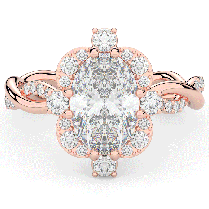 2.70CT.TW OVAL LAB DIAMOND HALO ENGAGEMENT RING - Nazarelle