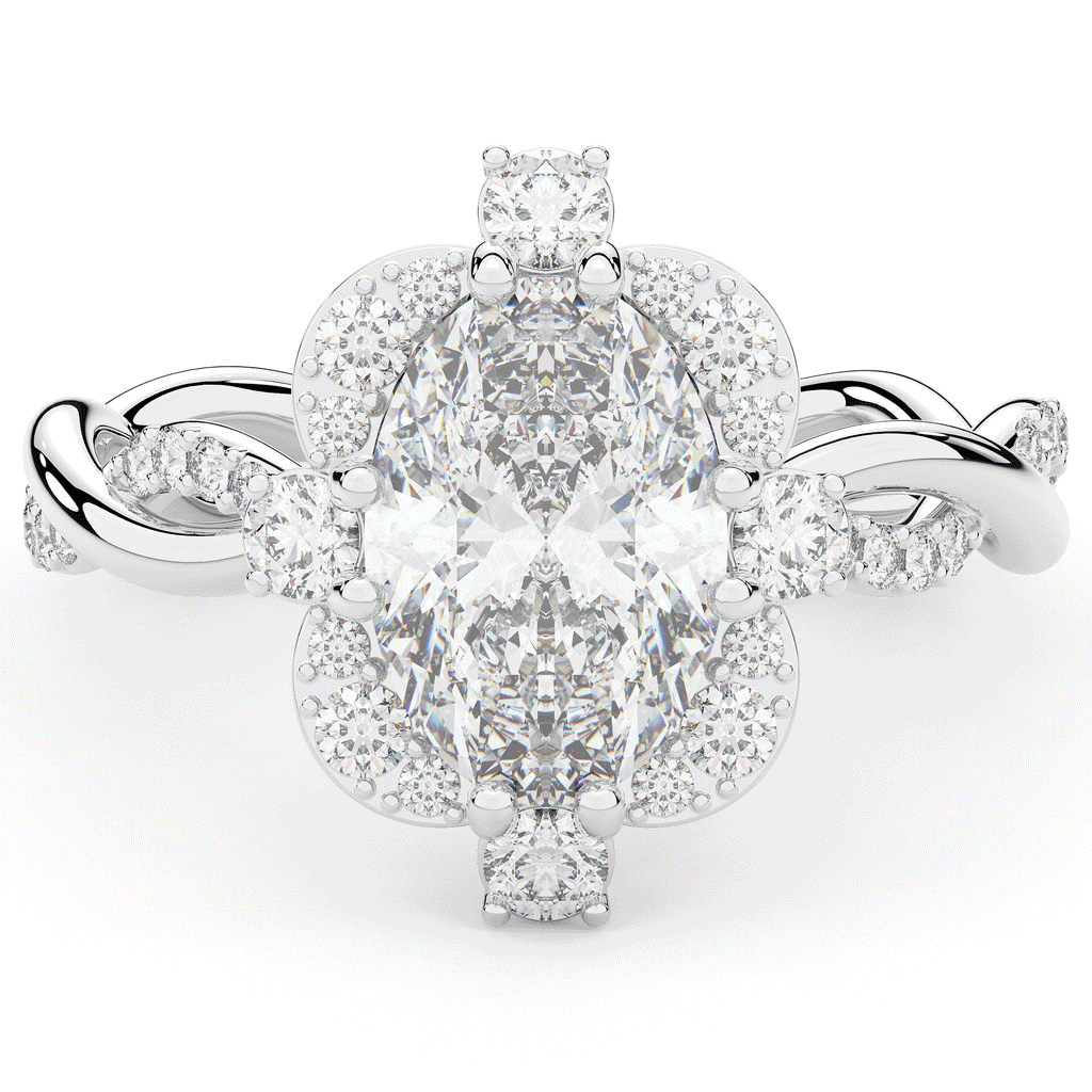 2.70CT.TW OVAL LAB DIAMOND HALO ENGAGEMENT RING - Nazarelle