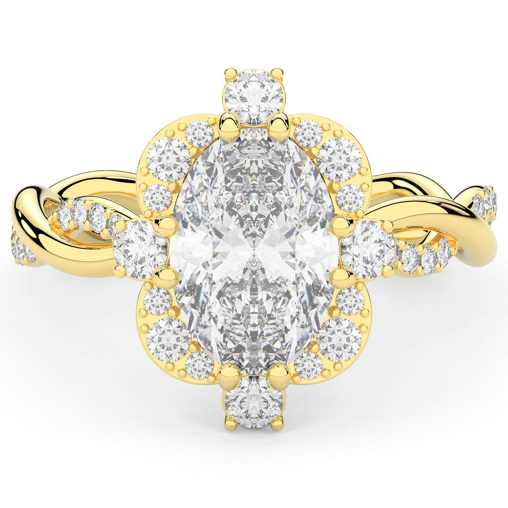 2.70CT.TW OVAL LAB DIAMOND HALO ENGAGEMENT RING - Nazarelle