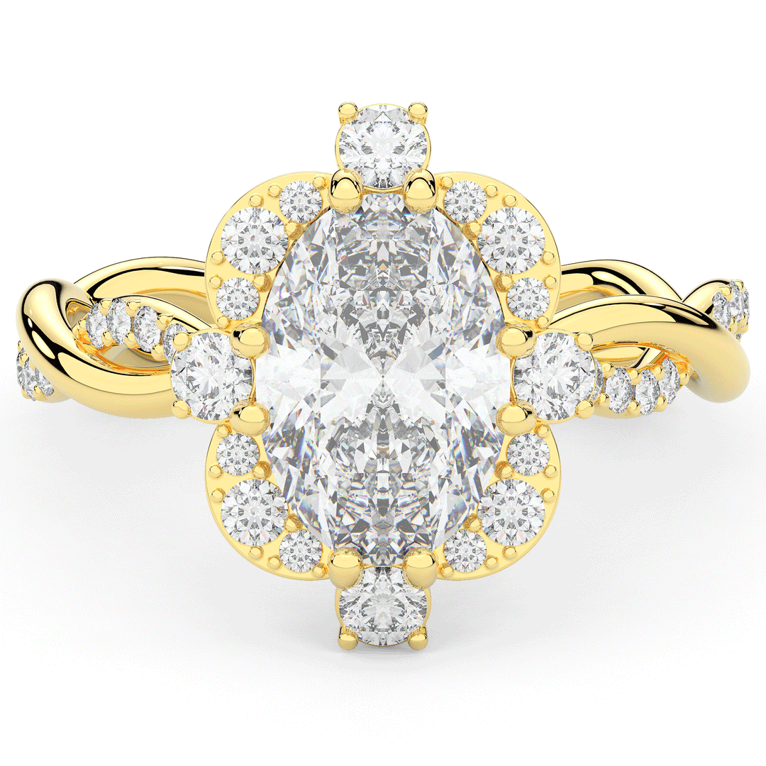 2.70CT.TW OVAL LAB DIAMOND HALO ENGAGEMENT RING - Nazarelle