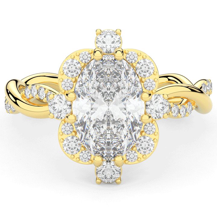 2.70CT.TW OVAL LAB DIAMOND HALO ENGAGEMENT RING - Nazarelle