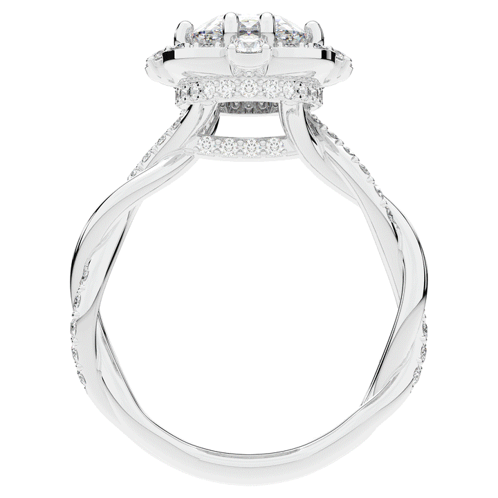 2.70CT.TW OVAL LAB DIAMOND HALO ENGAGEMENT RING - Nazarelle