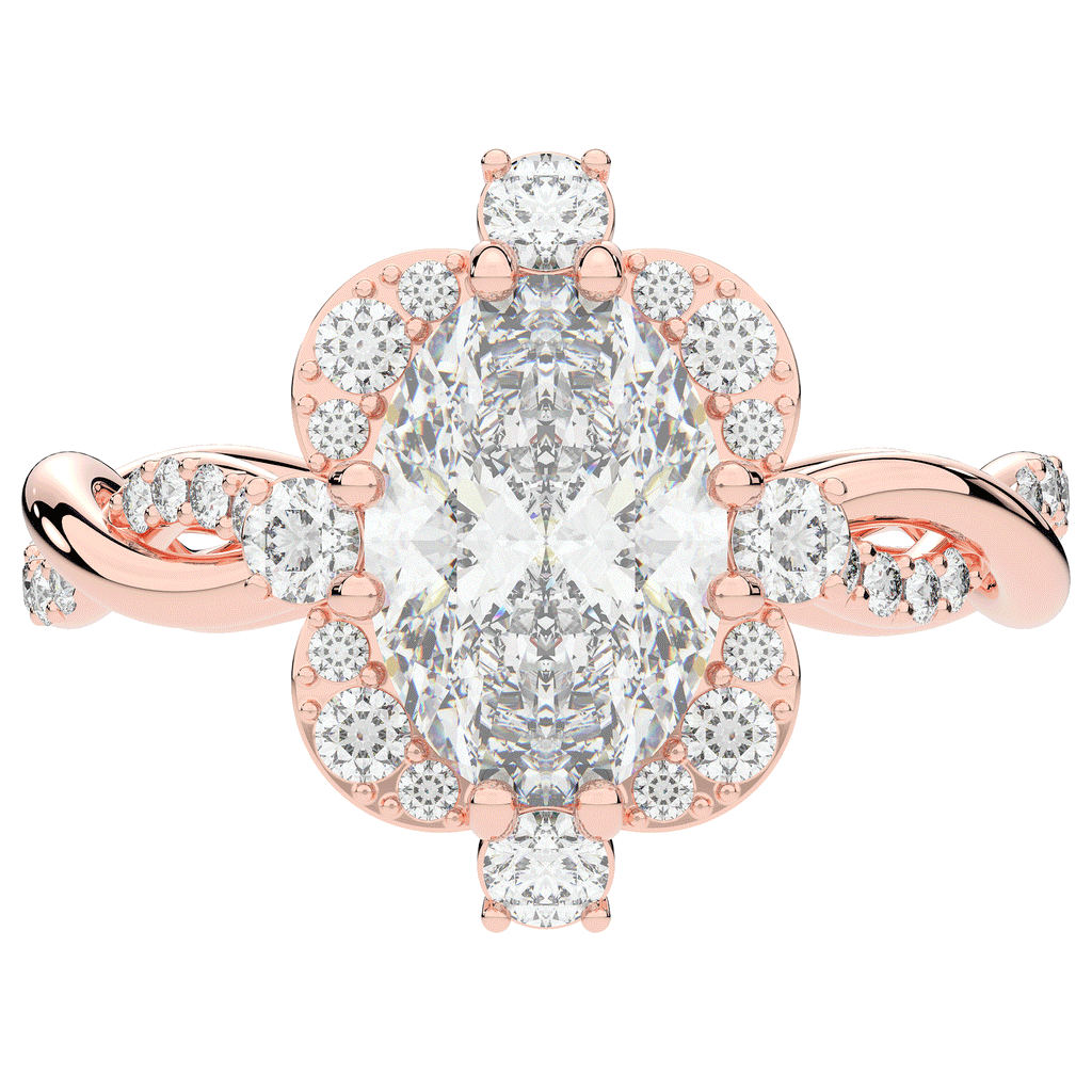 2.70CT.TW OVAL LAB DIAMOND HALO ENGAGEMENT RING - Nazarelle