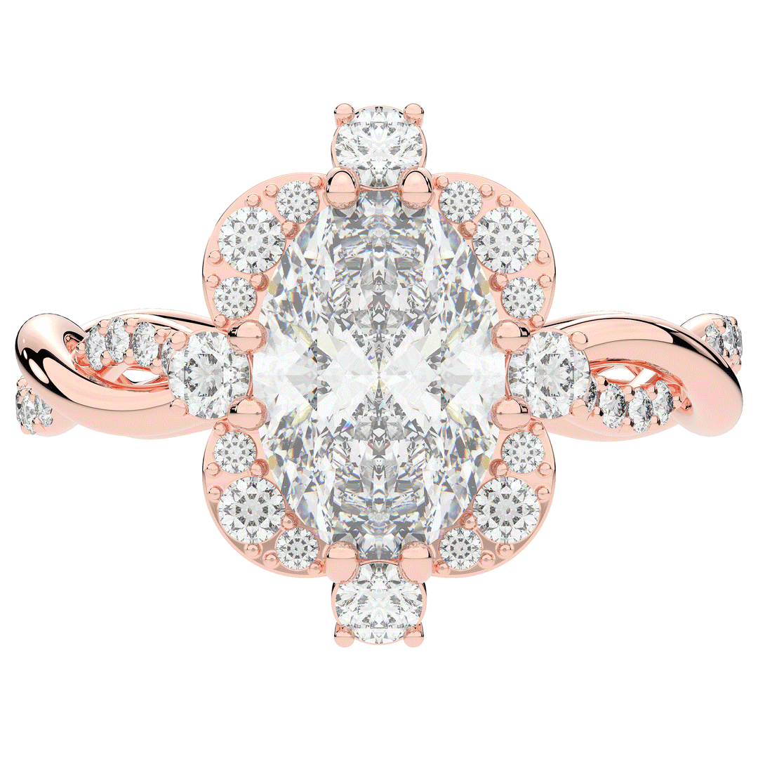 2.70CT.TW OVAL LAB DIAMOND HALO ENGAGEMENT RING - Nazarelle