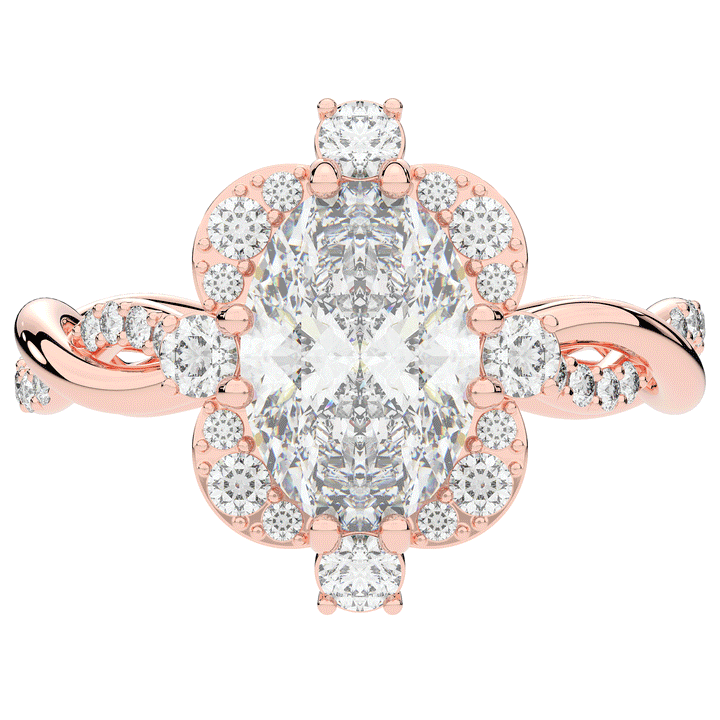 2.70CT.TW OVAL LAB DIAMOND HALO ENGAGEMENT RING - Nazarelle