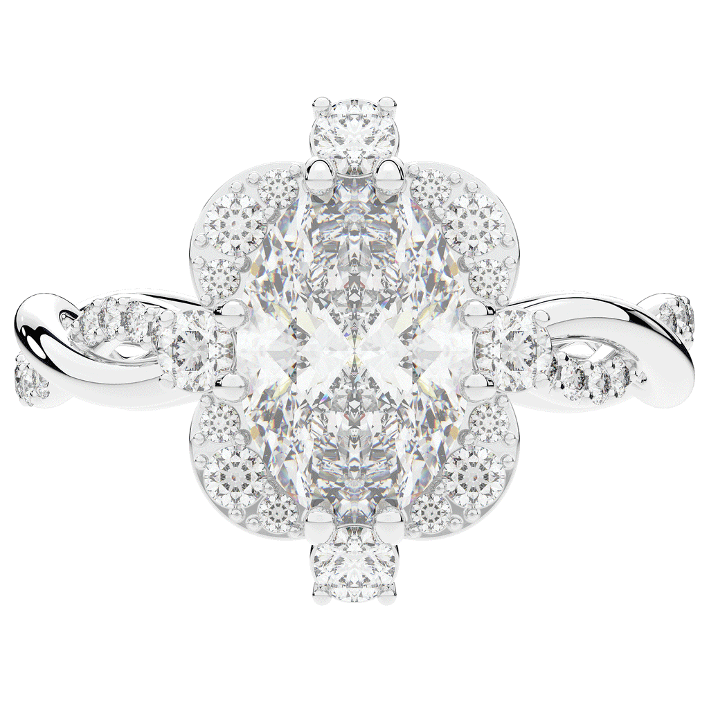 2.70CT.TW OVAL LAB DIAMOND HALO ENGAGEMENT RING - Nazarelle