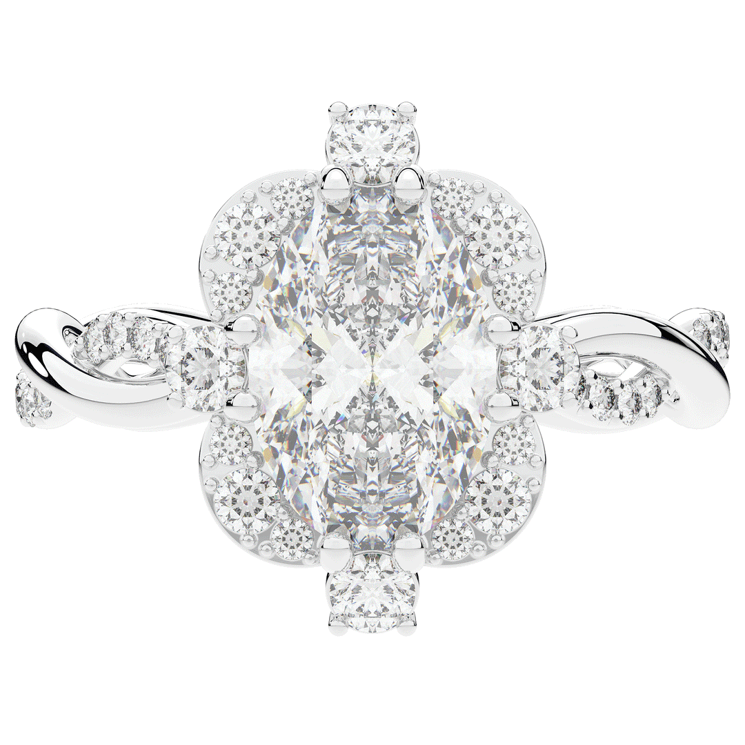 2.70CT.TW OVAL LAB DIAMOND HALO ENGAGEMENT RING - Nazarelle