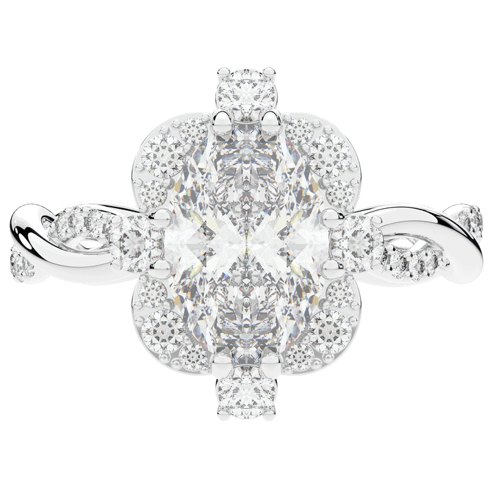 2.70CT.TW OVAL LAB DIAMOND HALO ENGAGEMENT RING - Nazarelle