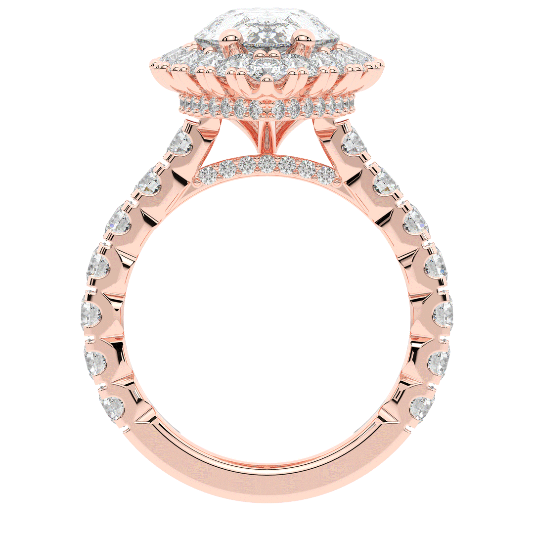 4.90CT.TW PEAR LAB DIAMOND HALO ENGAGEMENT RING - Nazarelle