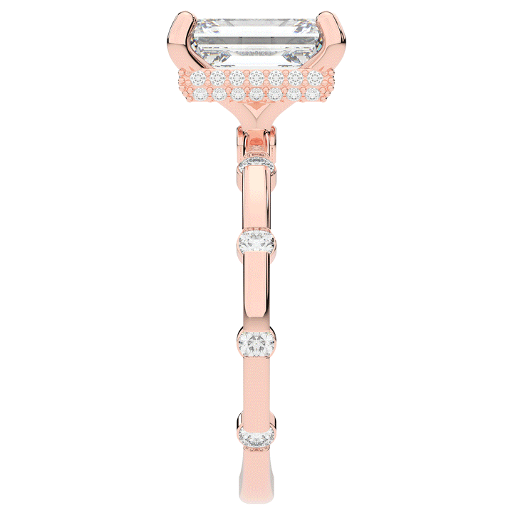 2.60CT.TW RADIANT LAB DIAMOND UNDERHALO SOLITAIRE ENGAGEMENT RING - Nazarelle
