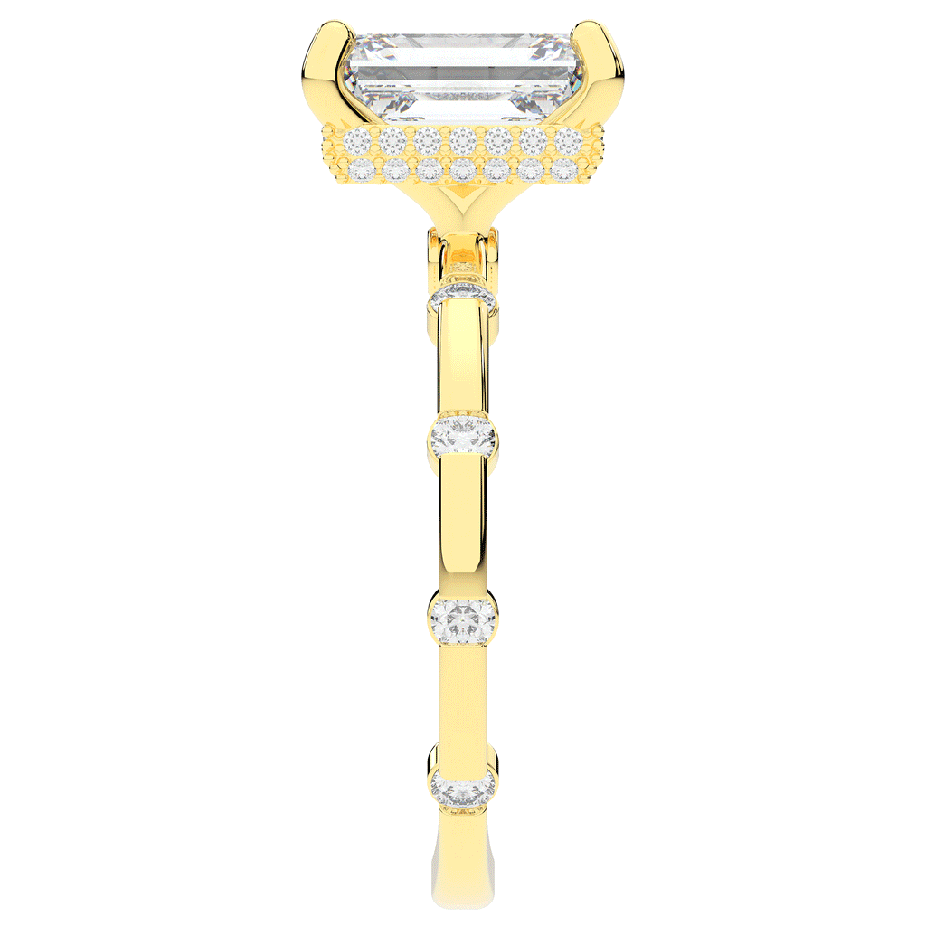 2.60CT.TW RADIANT LAB DIAMOND UNDERHALO SOLITAIRE ENGAGEMENT RING - Nazarelle