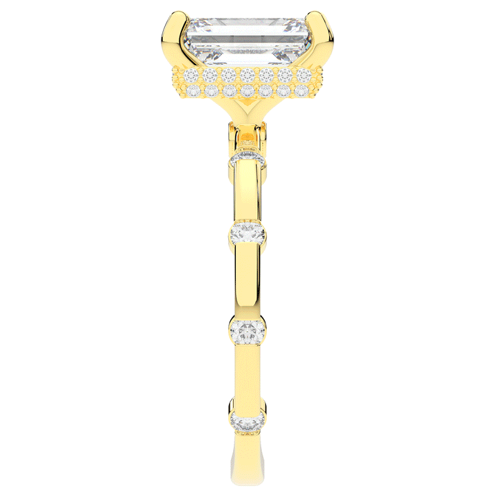 2.60CT.TW RADIANT LAB DIAMOND UNDERHALO SOLITAIRE ENGAGEMENT RING - Nazarelle