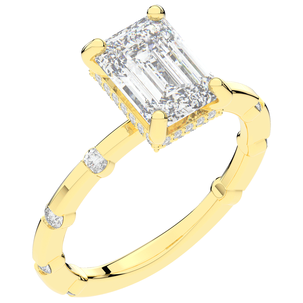 2.60CT.TW RADIANT LAB DIAMOND UNDERHALO SOLITAIRE ENGAGEMENT RING - Nazarelle