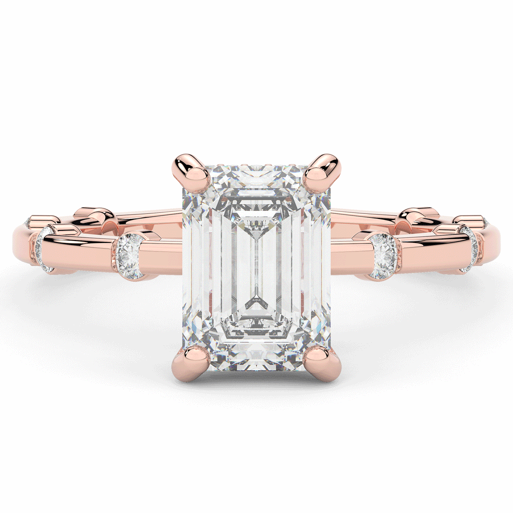 2.60CT.TW RADIANT LAB DIAMOND UNDERHALO SOLITAIRE ENGAGEMENT RING - Nazarelle