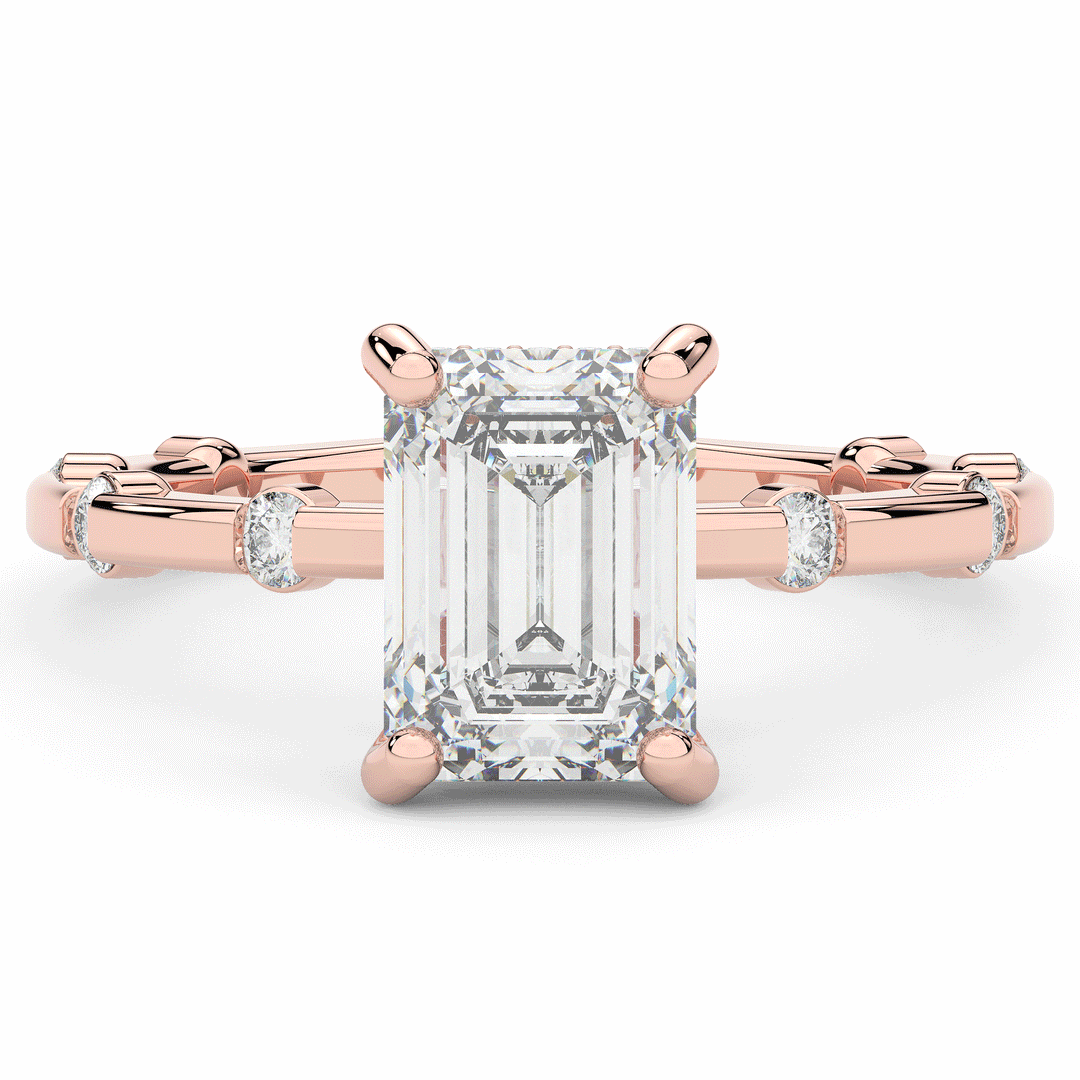 2.60CT.TW RADIANT LAB DIAMOND UNDERHALO SOLITAIRE ENGAGEMENT RING - Nazarelle