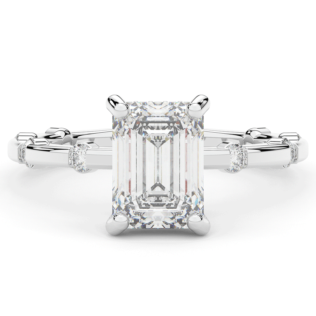2.60CT.TW RADIANT LAB DIAMOND UNDERHALO SOLITAIRE ENGAGEMENT RING - Nazarelle
